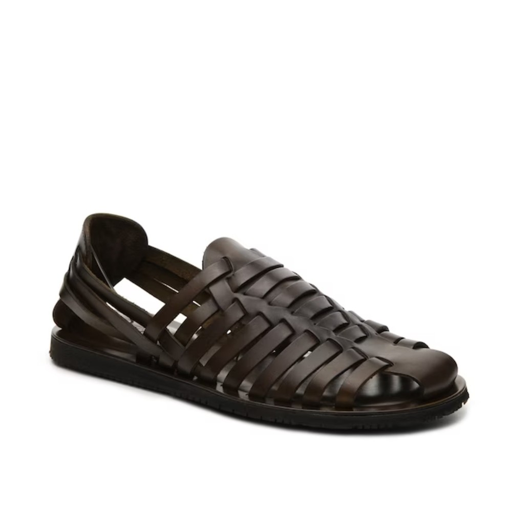 Mercanti Fiorentini Men's Woven Huarache Sandals, Dark Brown, Size 12M